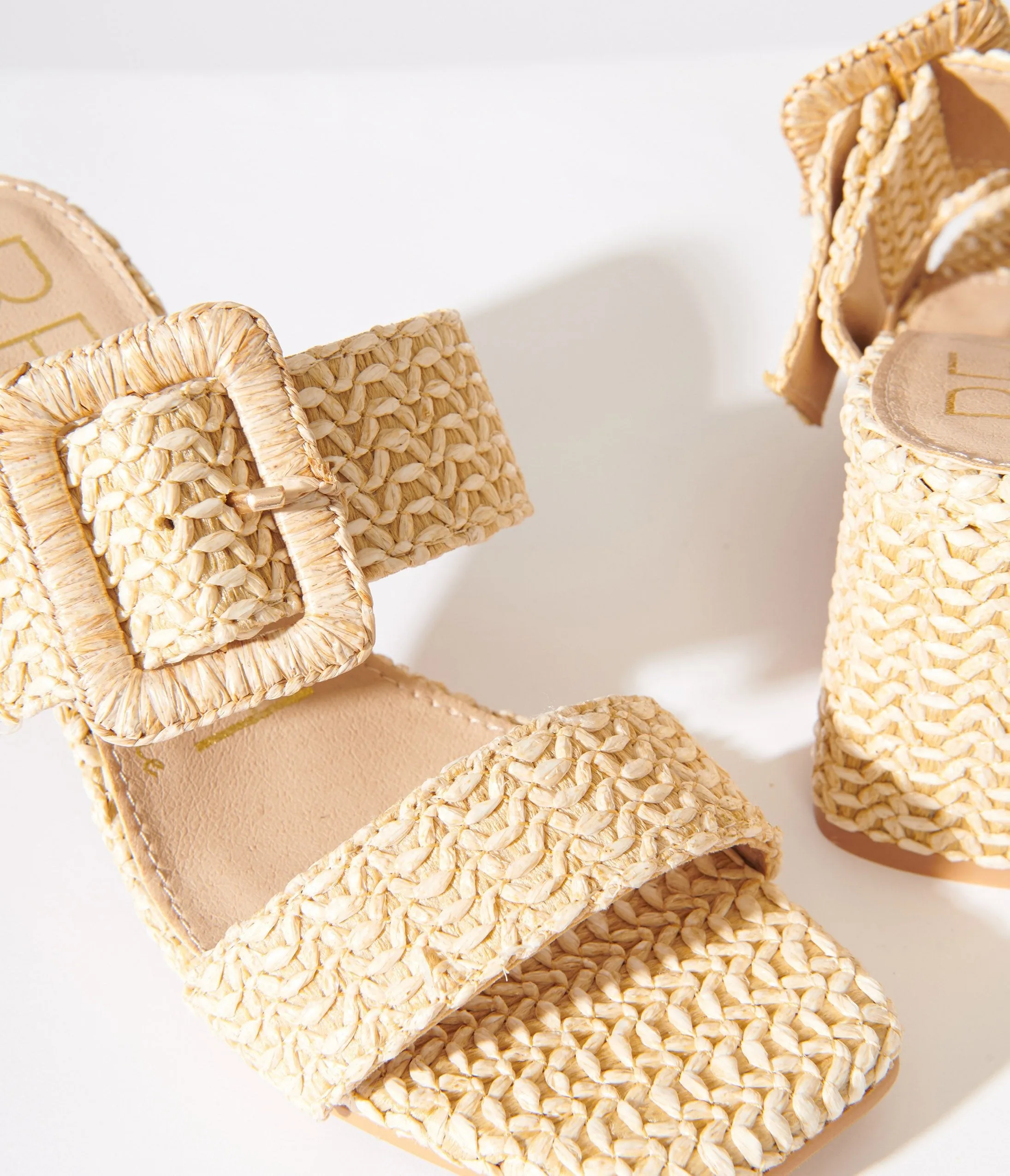 1970s Tan Rattan Heeled Sandals