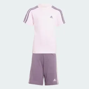 ADIDAS JUNIOR ESSENTIALS 3-STRIPES PURPLE SET