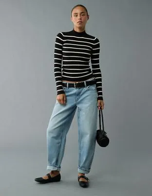 AE Striped Mock Neck Sweater-