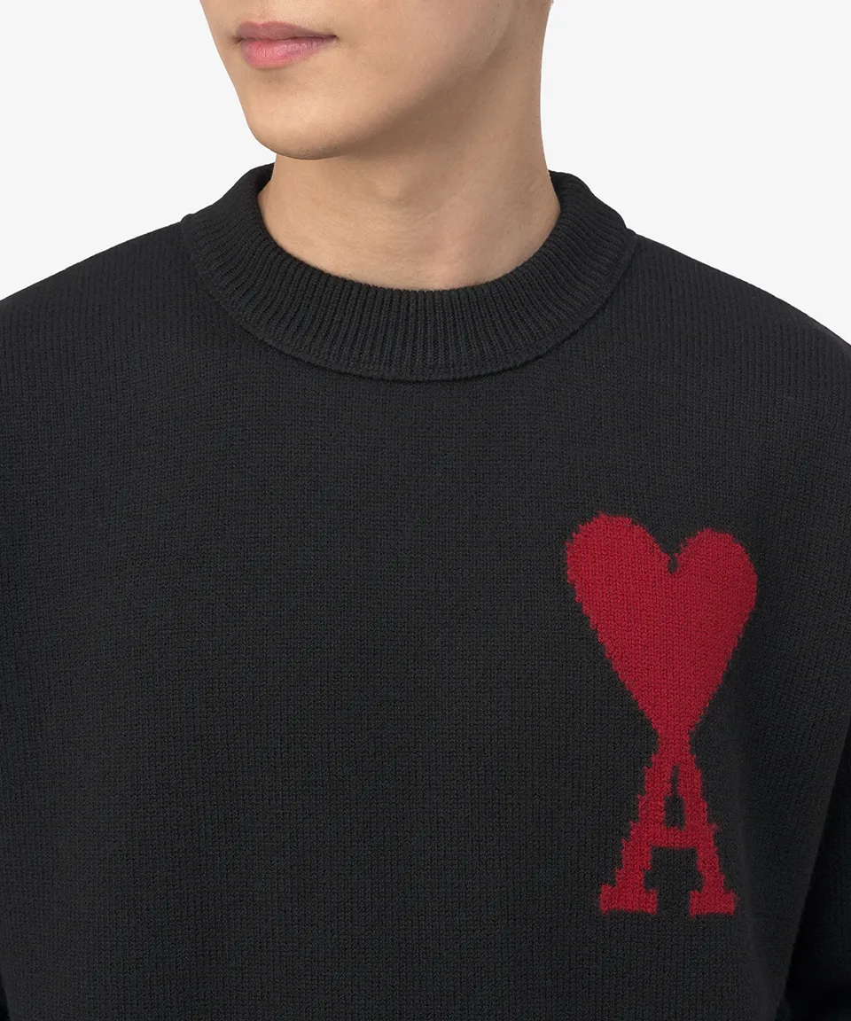 AMI PARIS  |Crew Neck Wool Street Style Long Sleeves Plain Logo