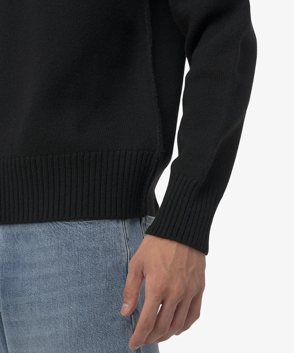 AMI PARIS  |Crew Neck Wool Street Style Long Sleeves Plain Logo