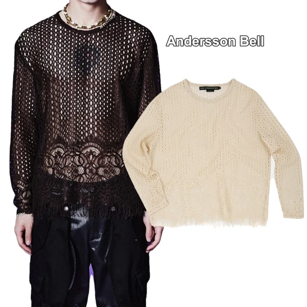 ANDERSSON BELL  |Nylon Street Style U-Neck Long Sleeves Plain Sweaters