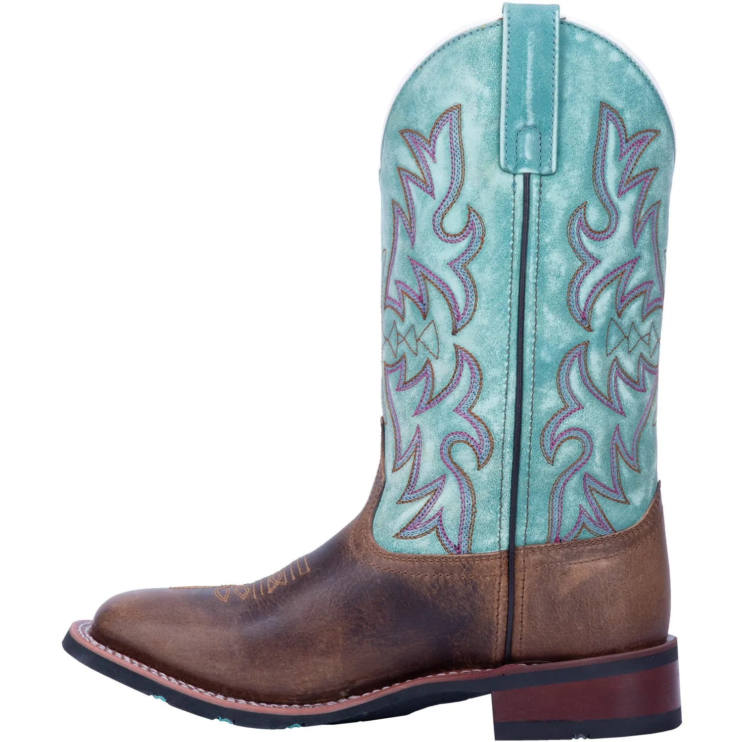 Anita Brown/Turquoise Leather Embroidered Boots (DS)