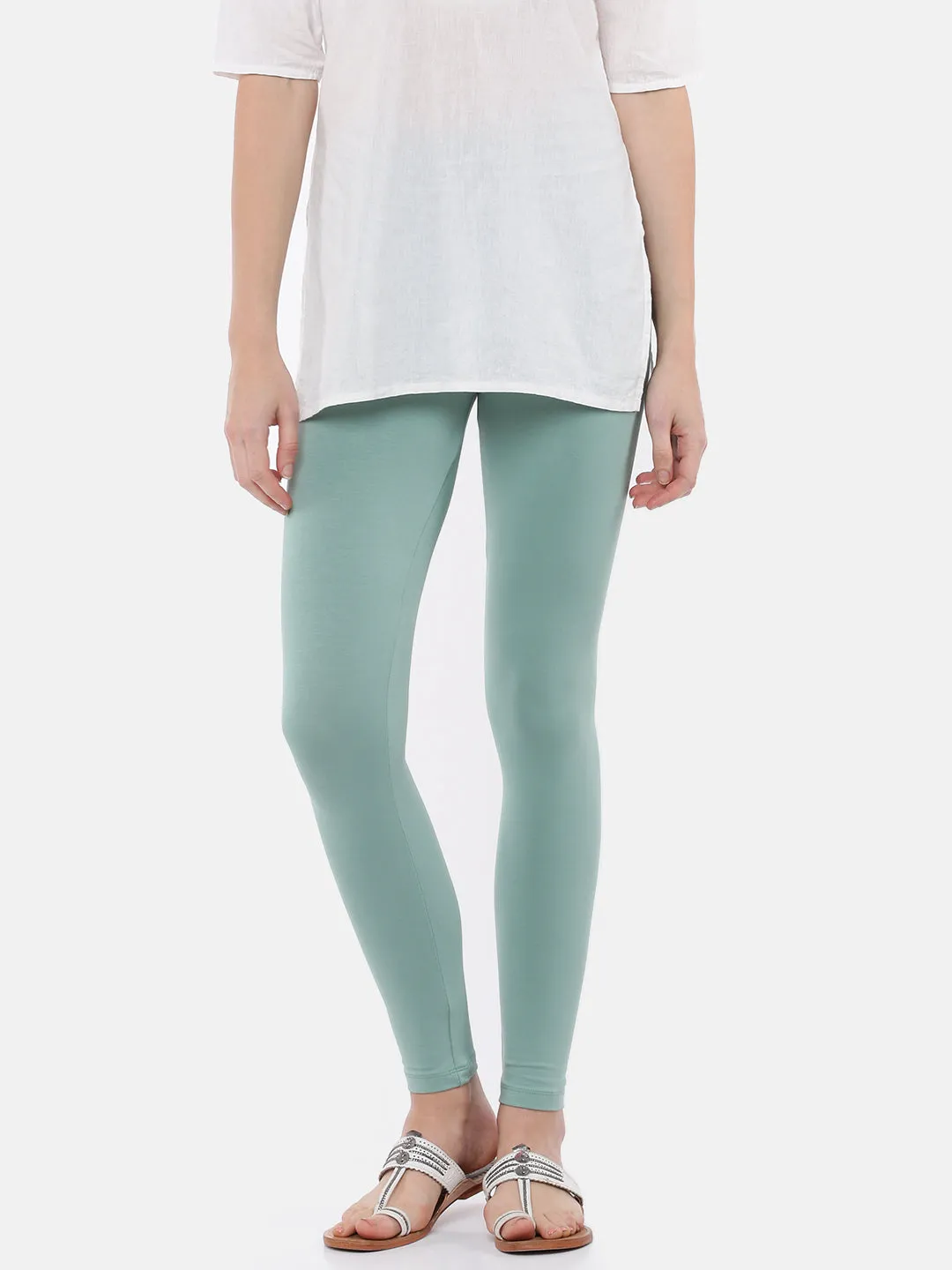 Ankle Length Leggings Cotton-Light Petrol