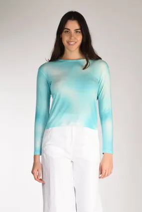 Base Milano Maglia Girocollo Azzurro Chiaro Donna