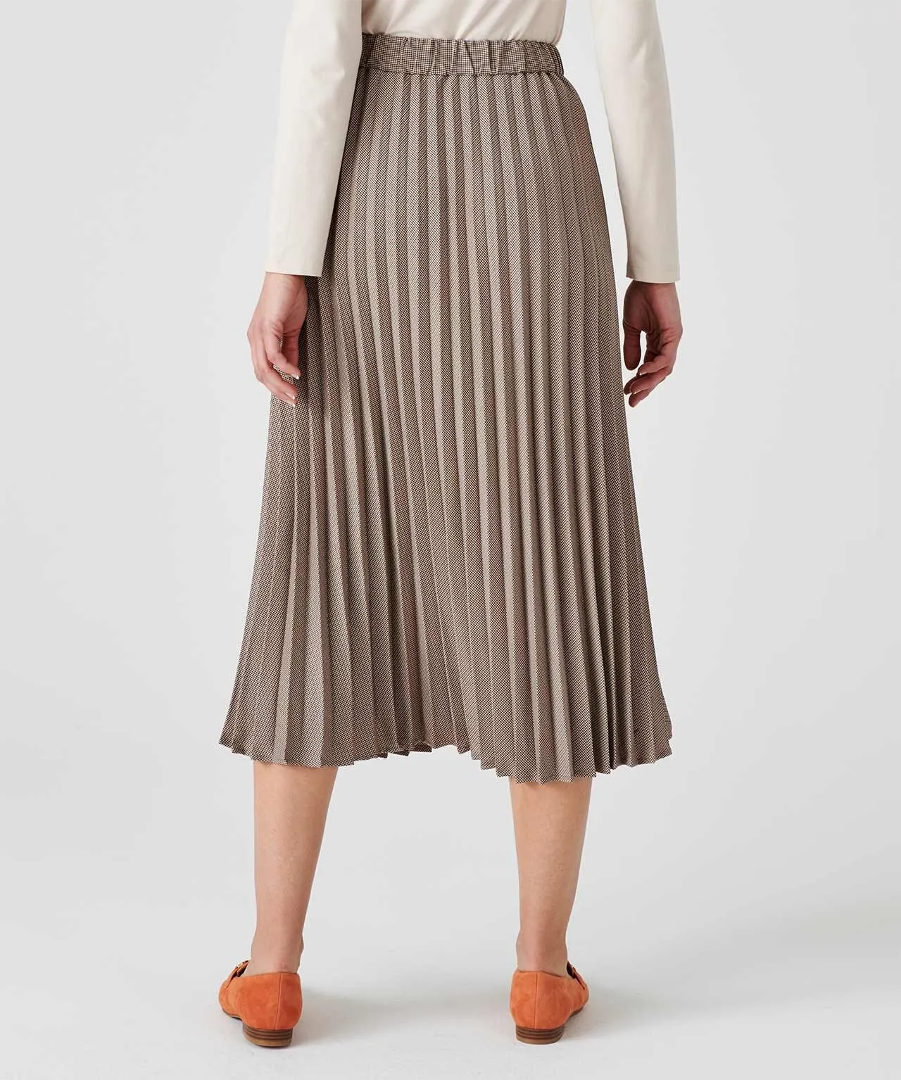 Beige Pleated Skirt