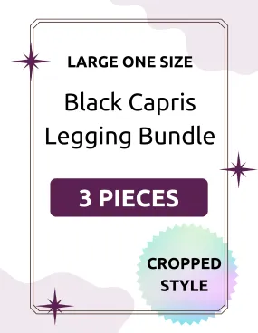 Black Capris Legging Bundle - Large One Size