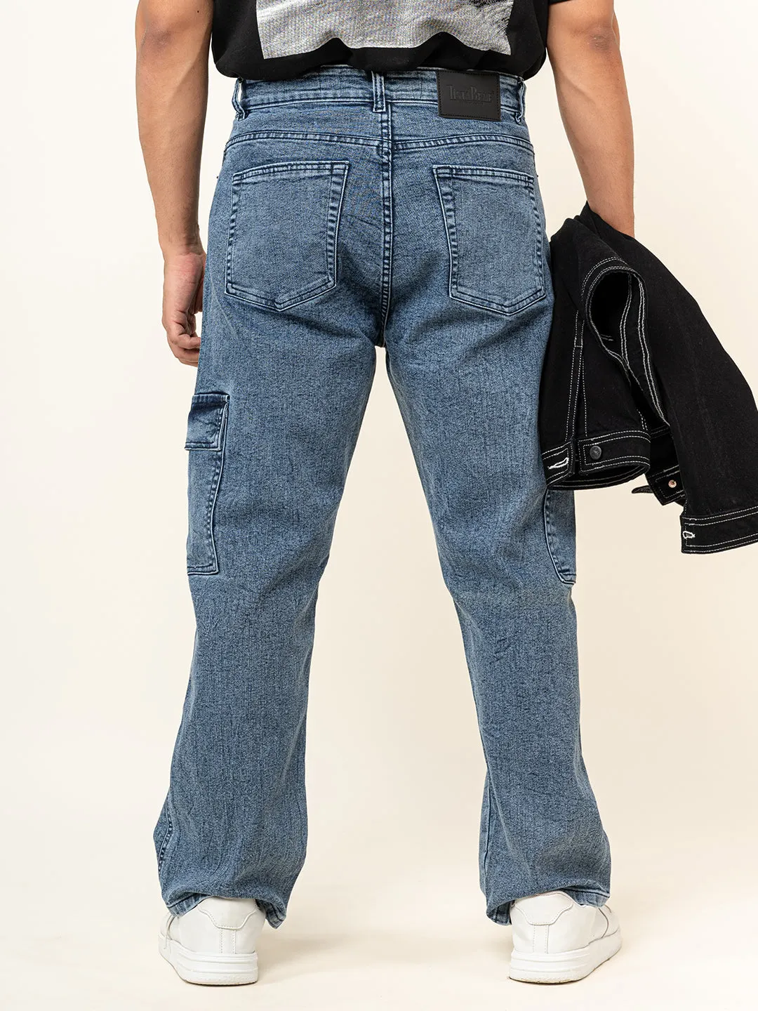 Blue 6 Pocket Denim Baggy Jeans