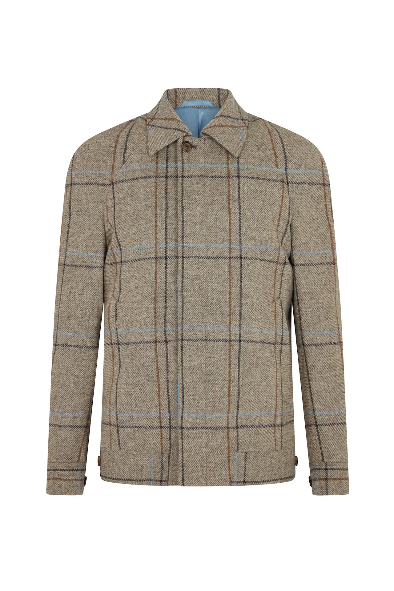 Brown Check Tweed Harrington Jacket