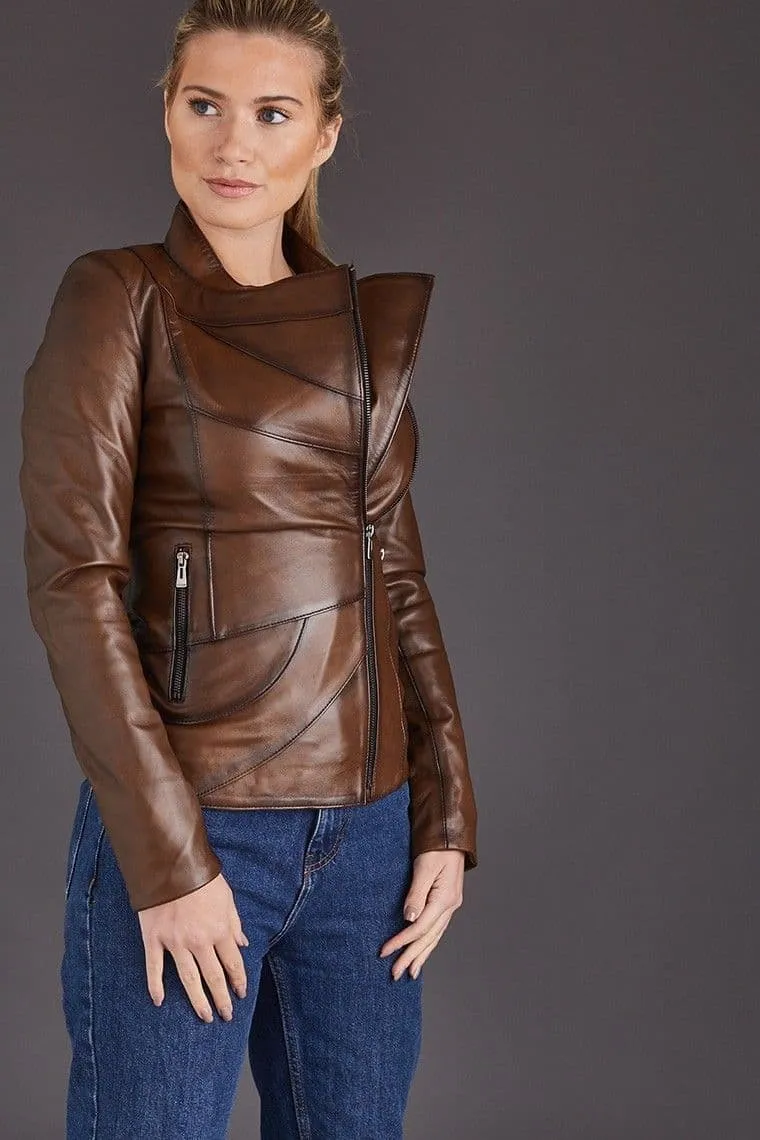 Brown Leather Jackets Womens