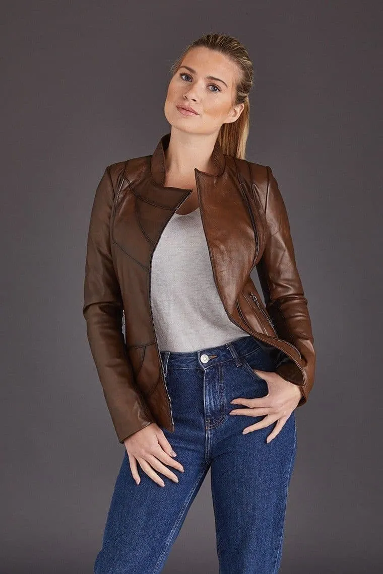 Brown Leather Jackets Womens