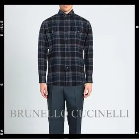 BRUNELLO CUCINELLI  |Glen Patterns Cotton Shirts