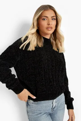 Cable Knit Chenille Sweater