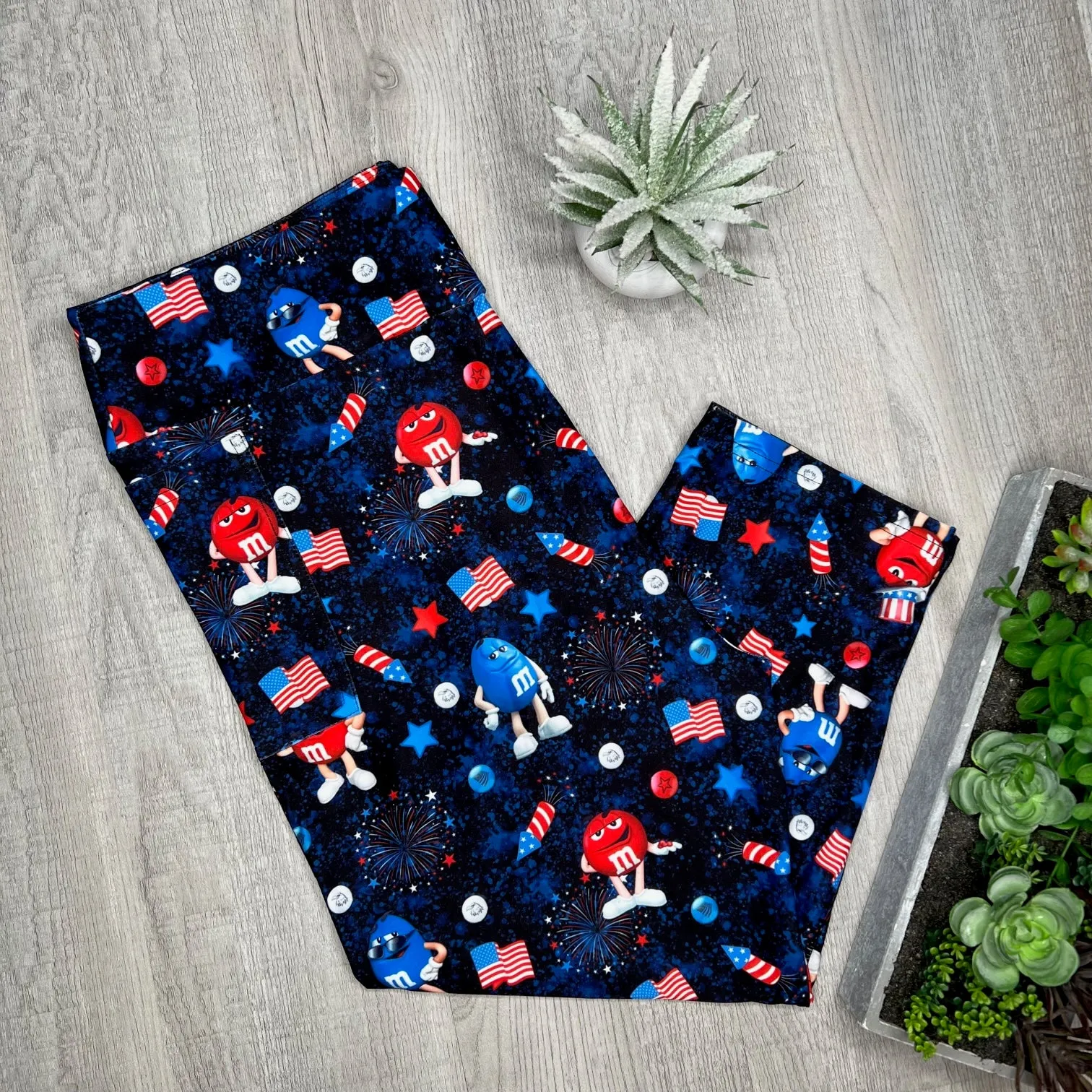 Candy Rockets Capri Soft Leggings with Pockets