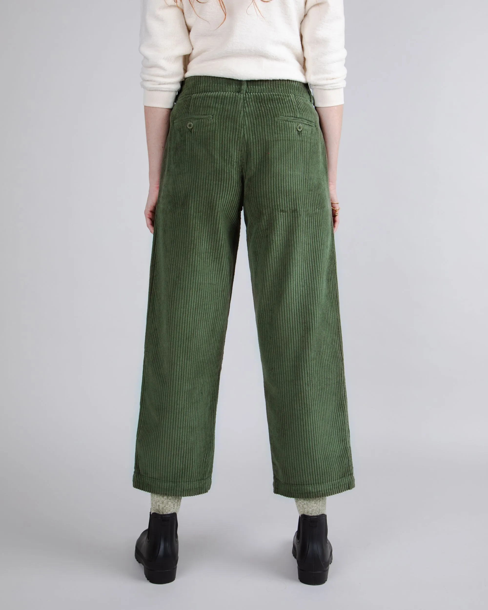 Corduroy Pleated Pant Stone Green