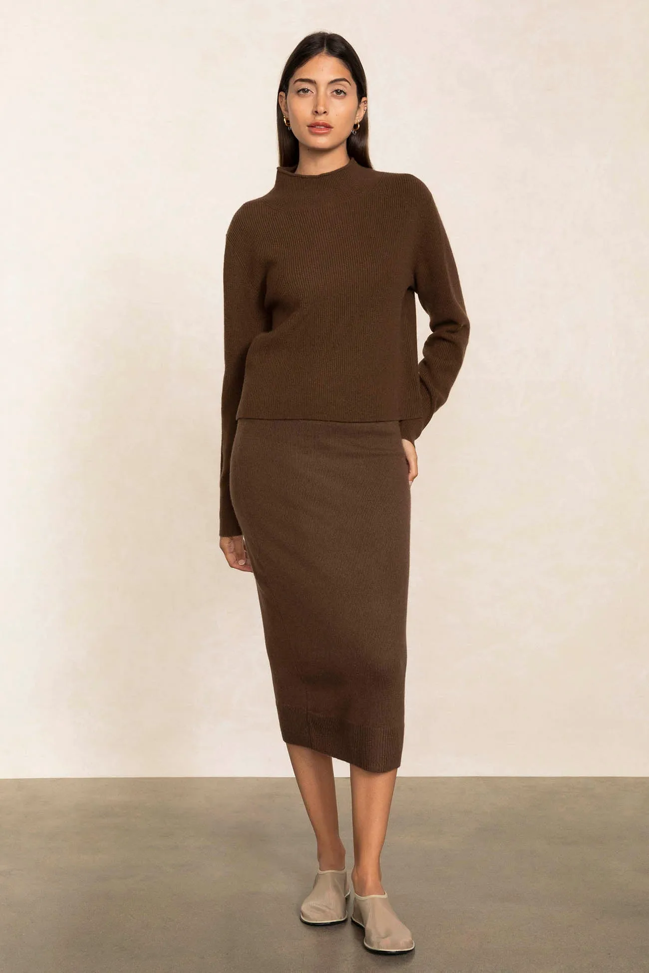 DELANEY CASHMERE MOCK NECK SWEATER