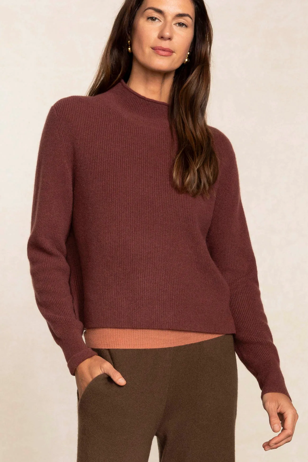 DELANEY CASHMERE MOCK NECK SWEATER