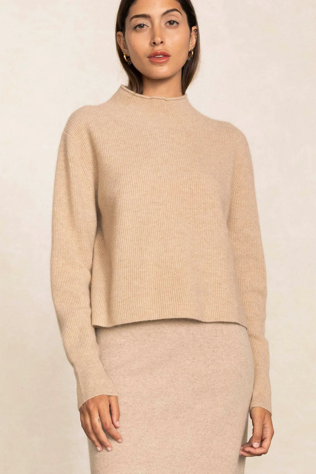 DELANEY CASHMERE MOCK NECK SWEATER