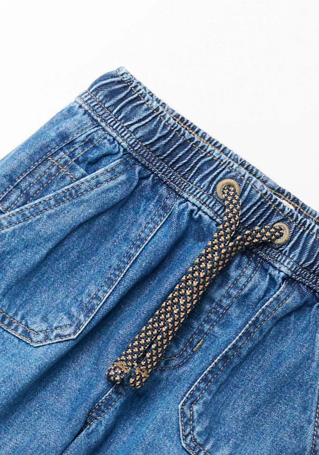 Denim Cargo Shorts - Blue