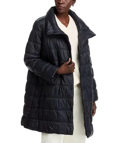 Eileen Fisher Ruched Puffer Coat