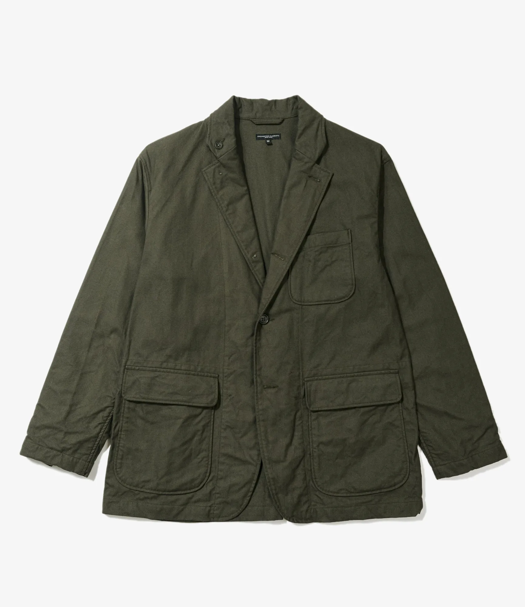 Engineered Garments Loiter Jacket - Olive Cotton Brushed HB