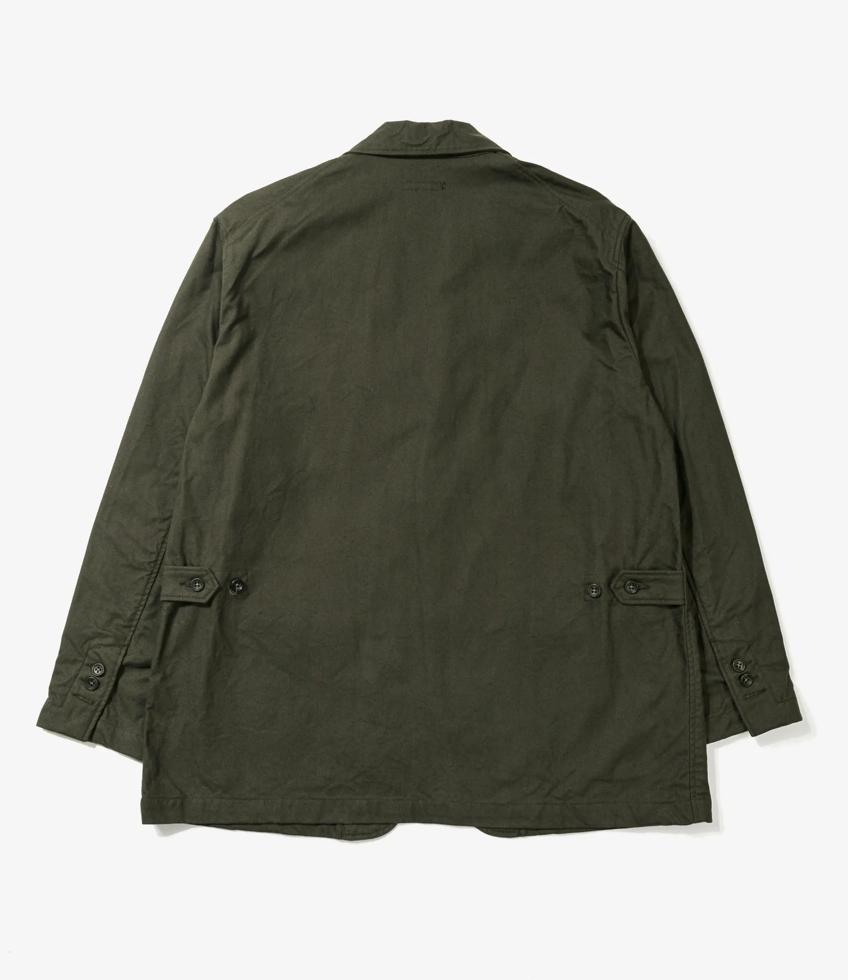 Engineered Garments Loiter Jacket - Olive Cotton Brushed HB