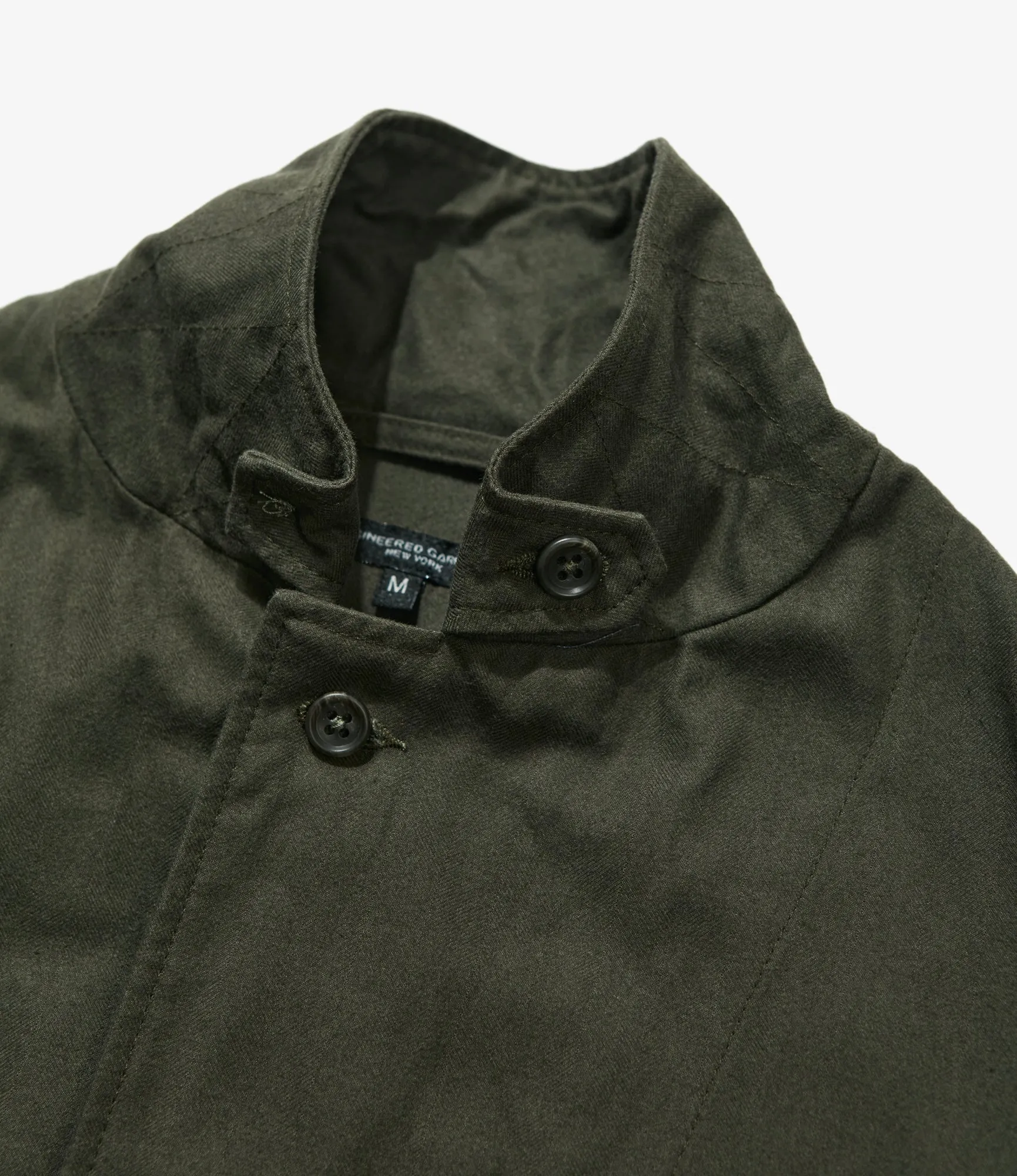 Engineered Garments Loiter Jacket - Olive Cotton Brushed HB