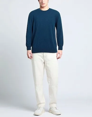 Ermenegildo Zegna  |Crew Neck Cashmere Long Sleeves Plain Oversized Logo Luxury