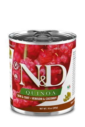 FARMINA N&D QUINOA SKIN & COAT VENISON WET FOOD 10oz.