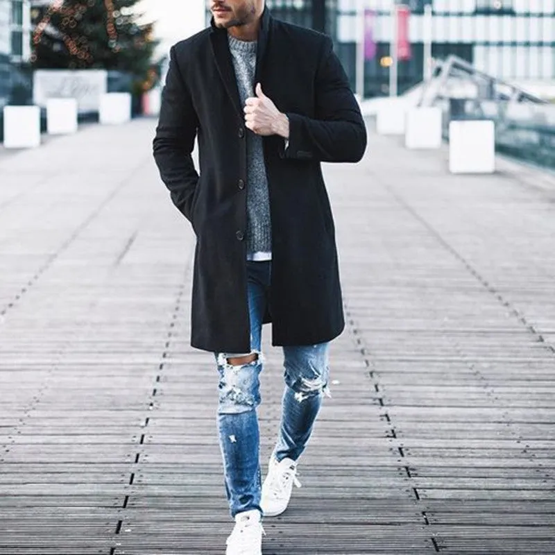 Fashion Winter Men's Trench Long Jackets Coats