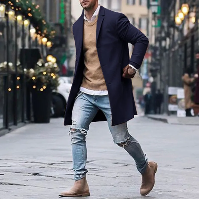 Fashion Winter Men's Trench Long Jackets Coats