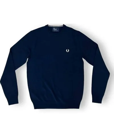 Fred Perry Men's Crew Neck Sweater In Dark Carbon