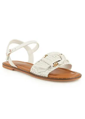 Freemans Leather Weave Buckle Flat Sandals