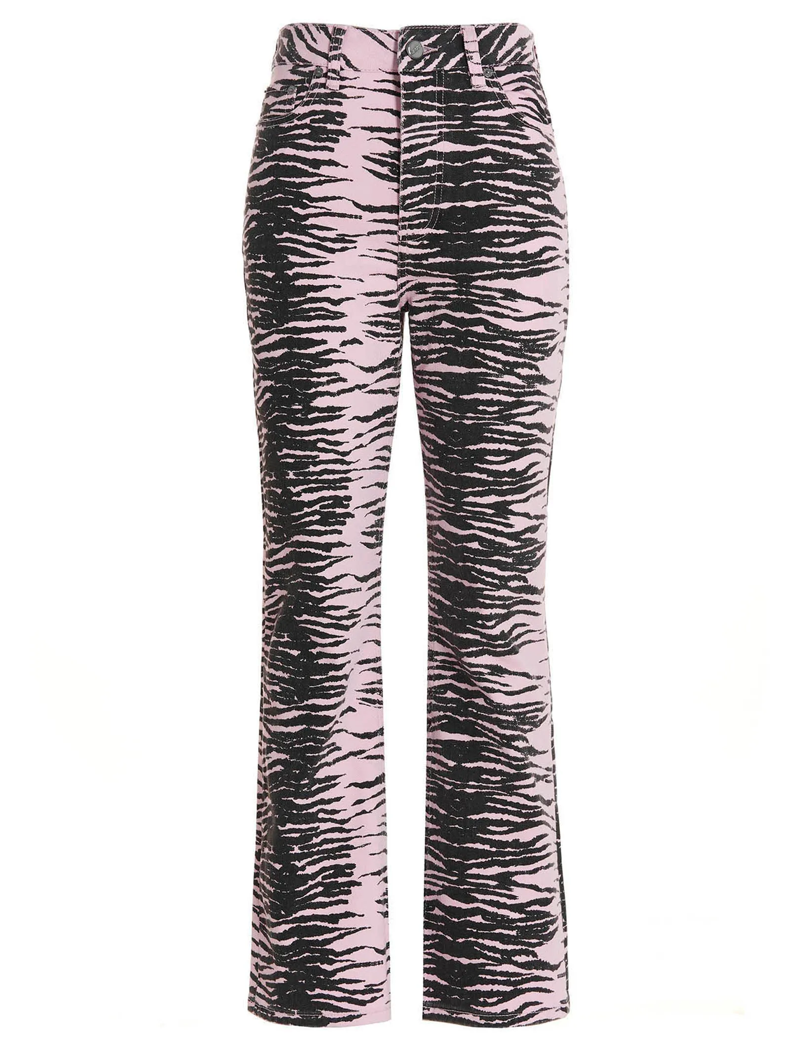 Ganni Tiger Printed Cropped Jeans