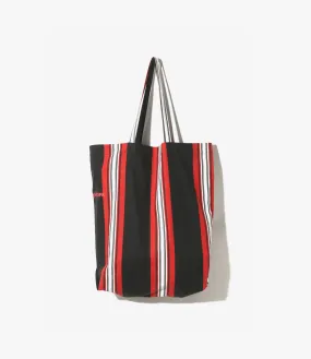 Grocery Bag –Black/Red Striped Flannel