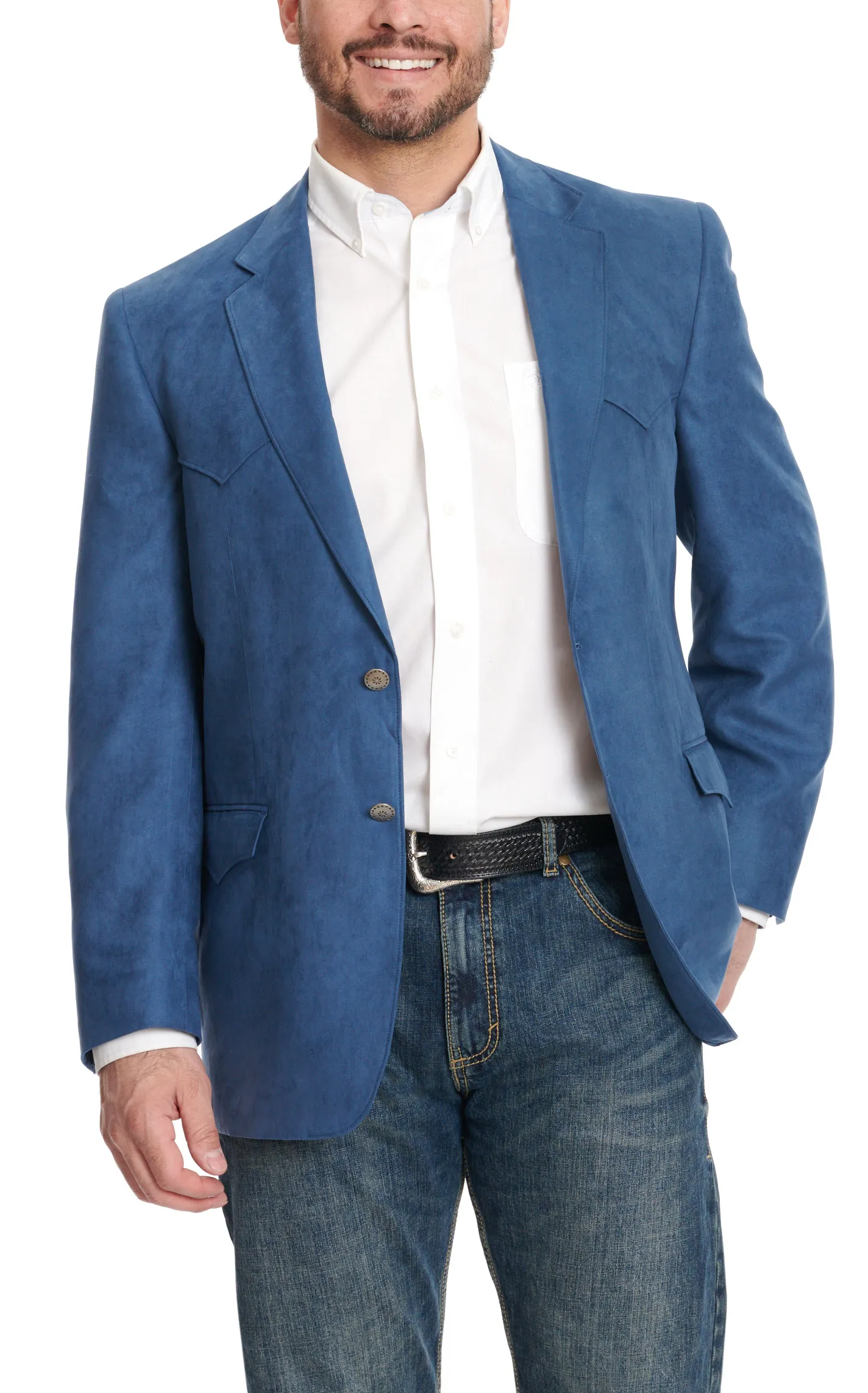 Harmony Western Wear Austin French Blue Microfiber Sport Coat