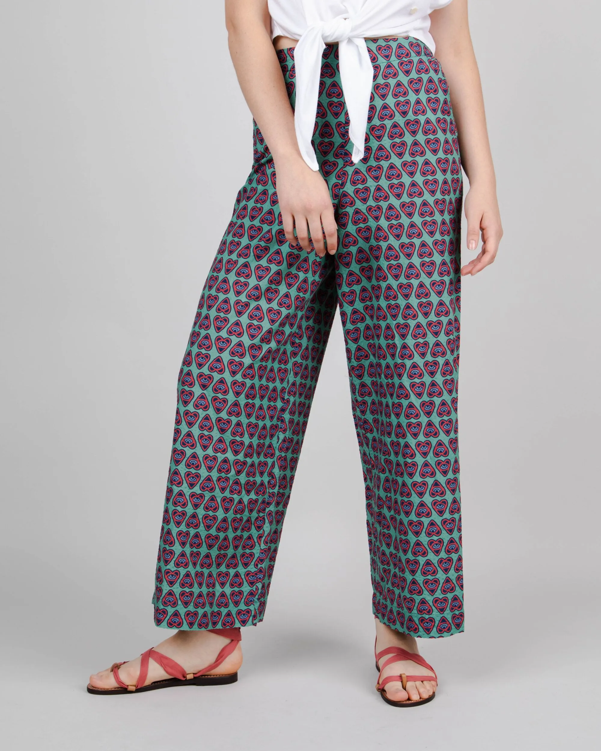 Heart Wide Leg Pant Light Morera