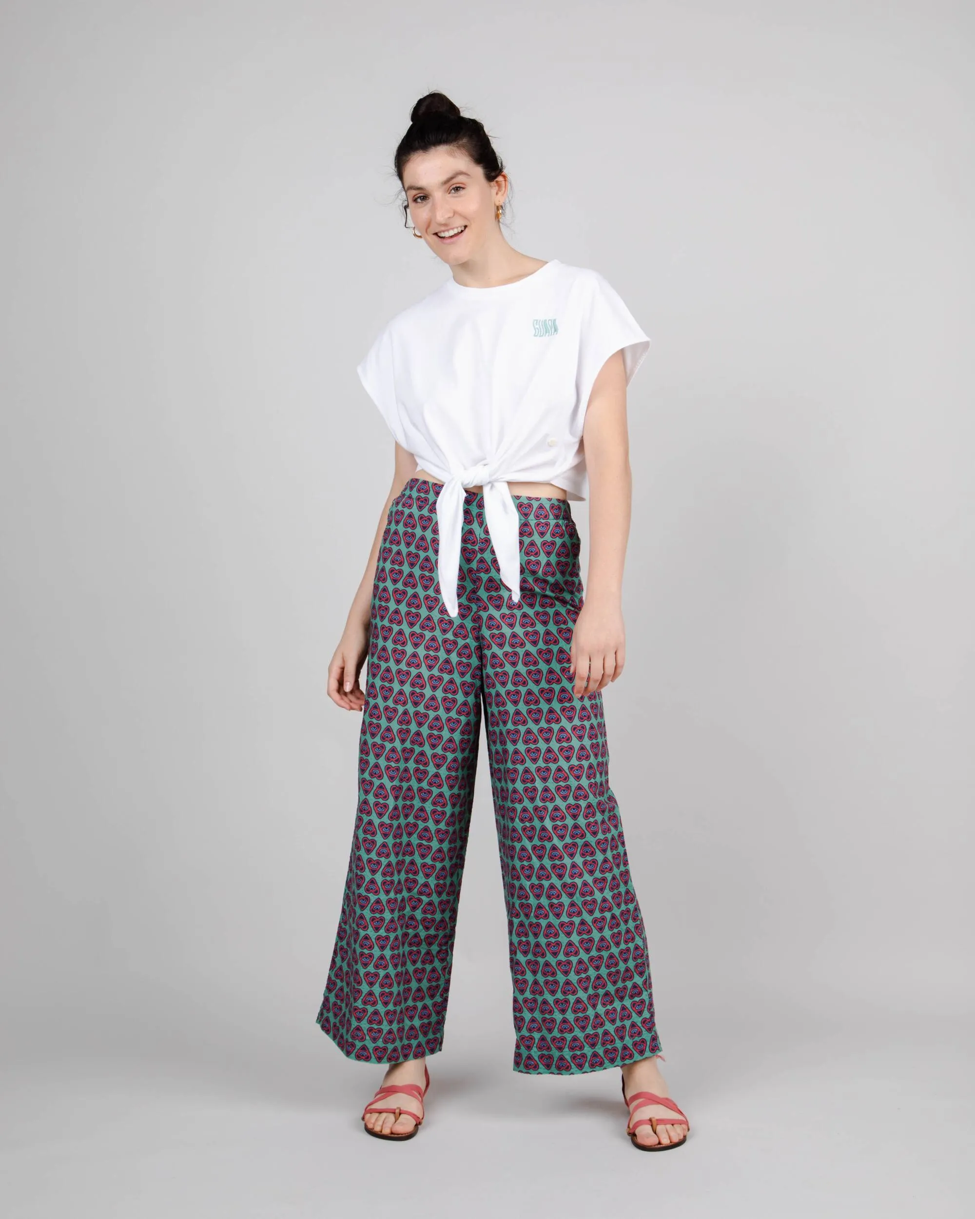 Heart Wide Leg Pant Light Morera