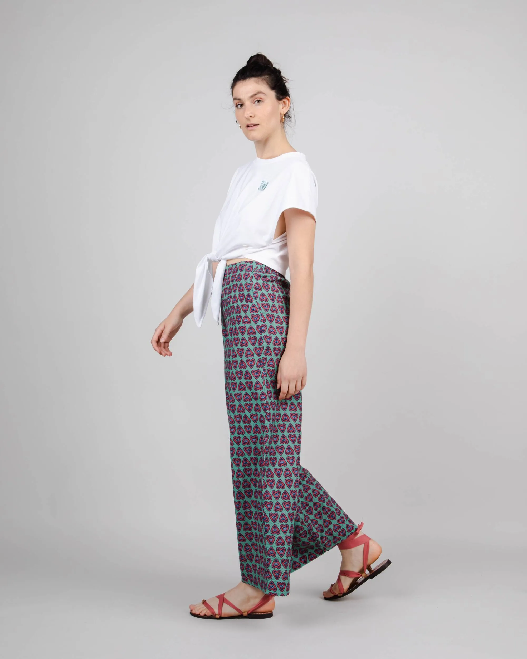 Heart Wide Leg Pant Light Morera