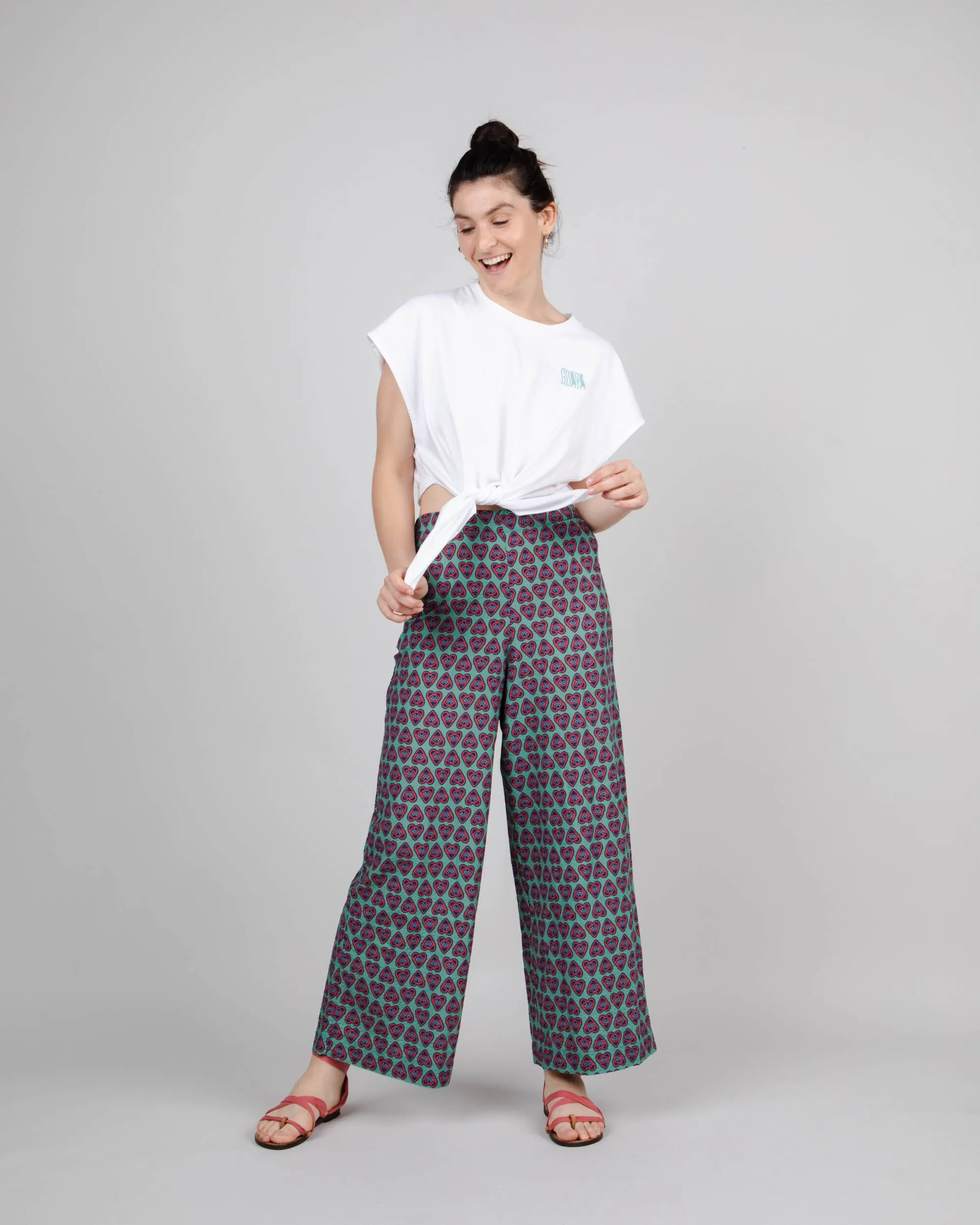 Heart Wide Leg Pant Light Morera