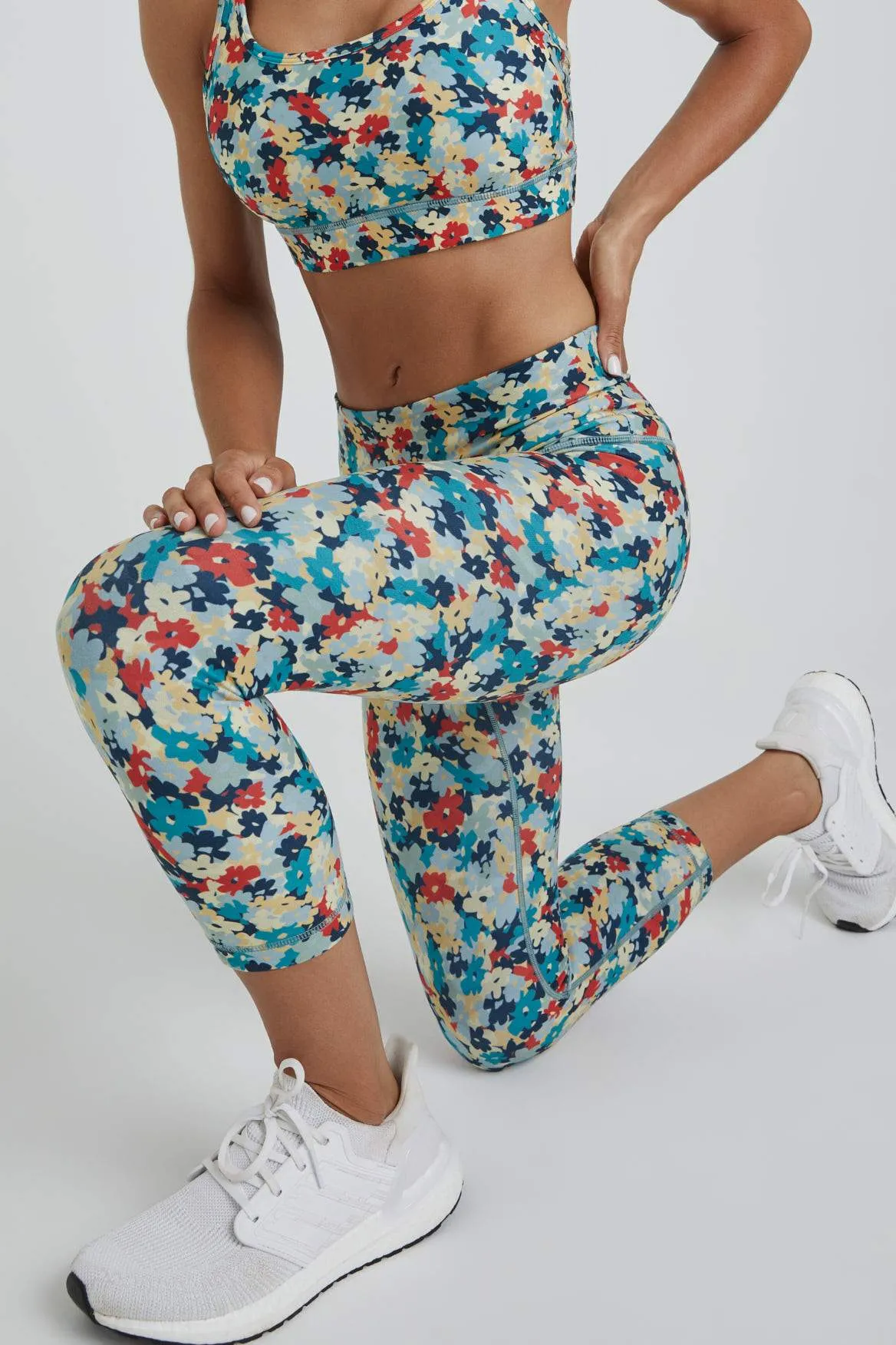 High Waist Capris Botanical Teal