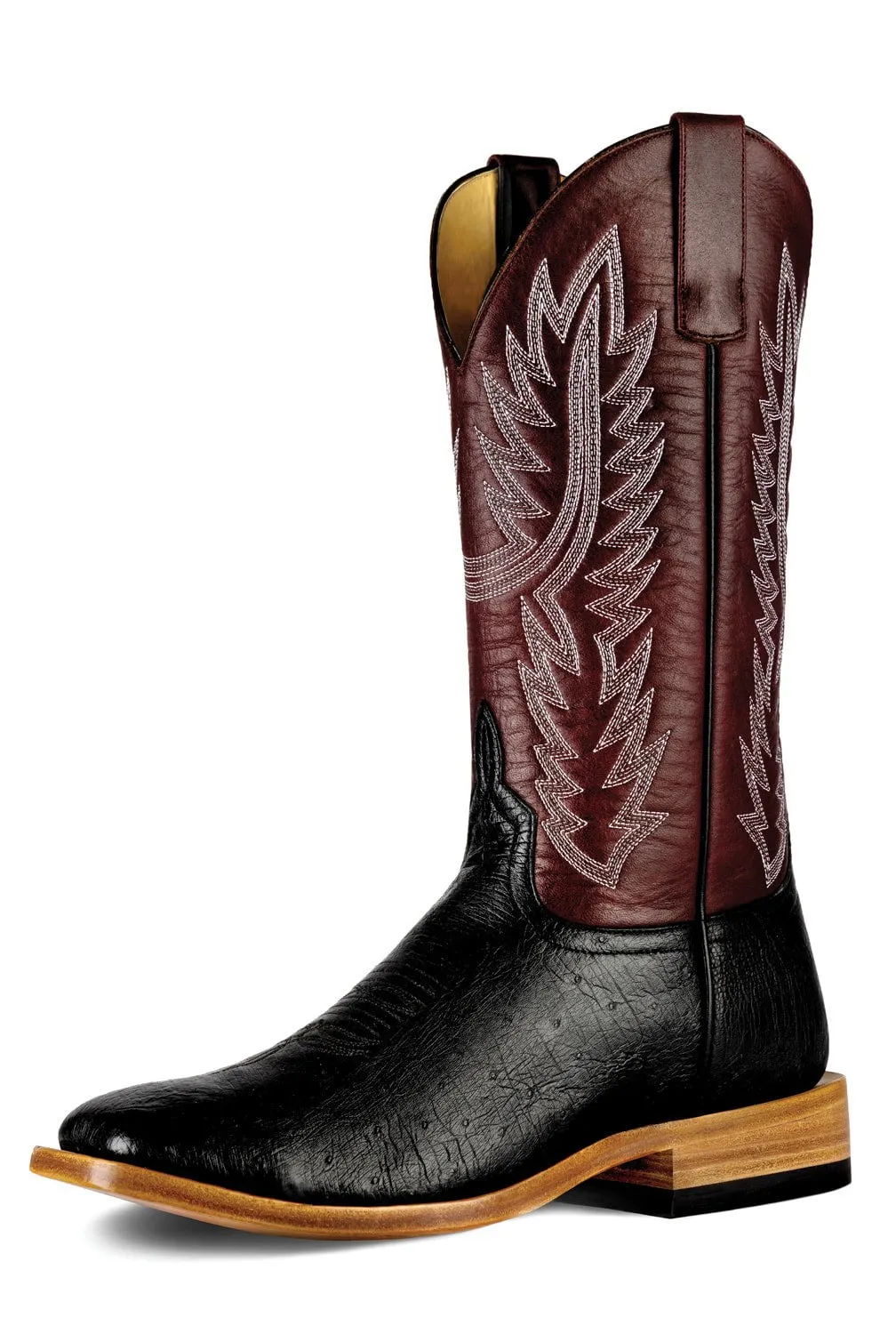 Horse Power Mens Top Hand Black Ostrich Cowboy Boots