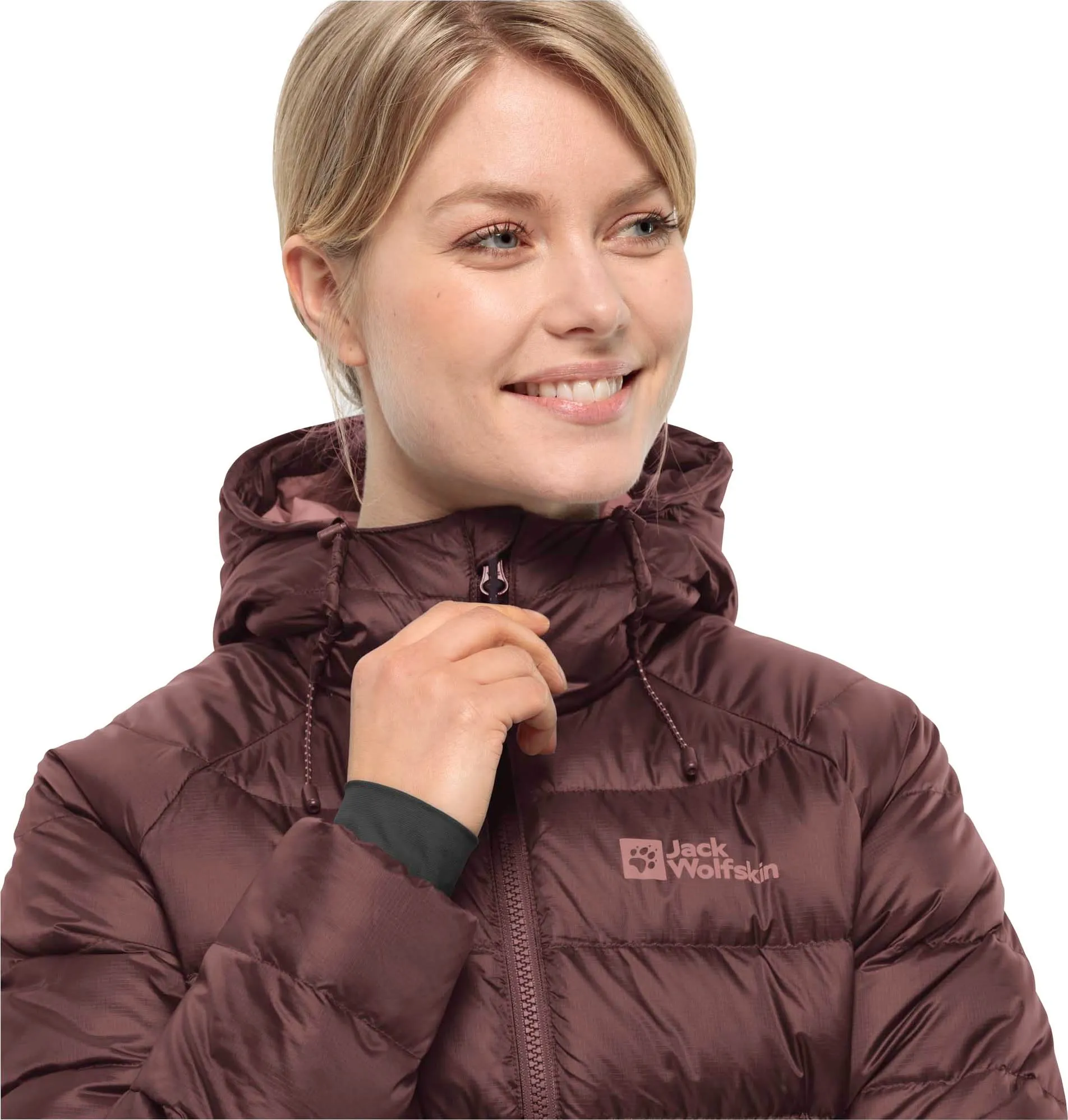 Jack Wolfskin Women's Nebelhorn Down Hoody Dark Maroon | Buy Jack Wolfskin Women's Nebelhorn Down Hoody Dark Maroon he