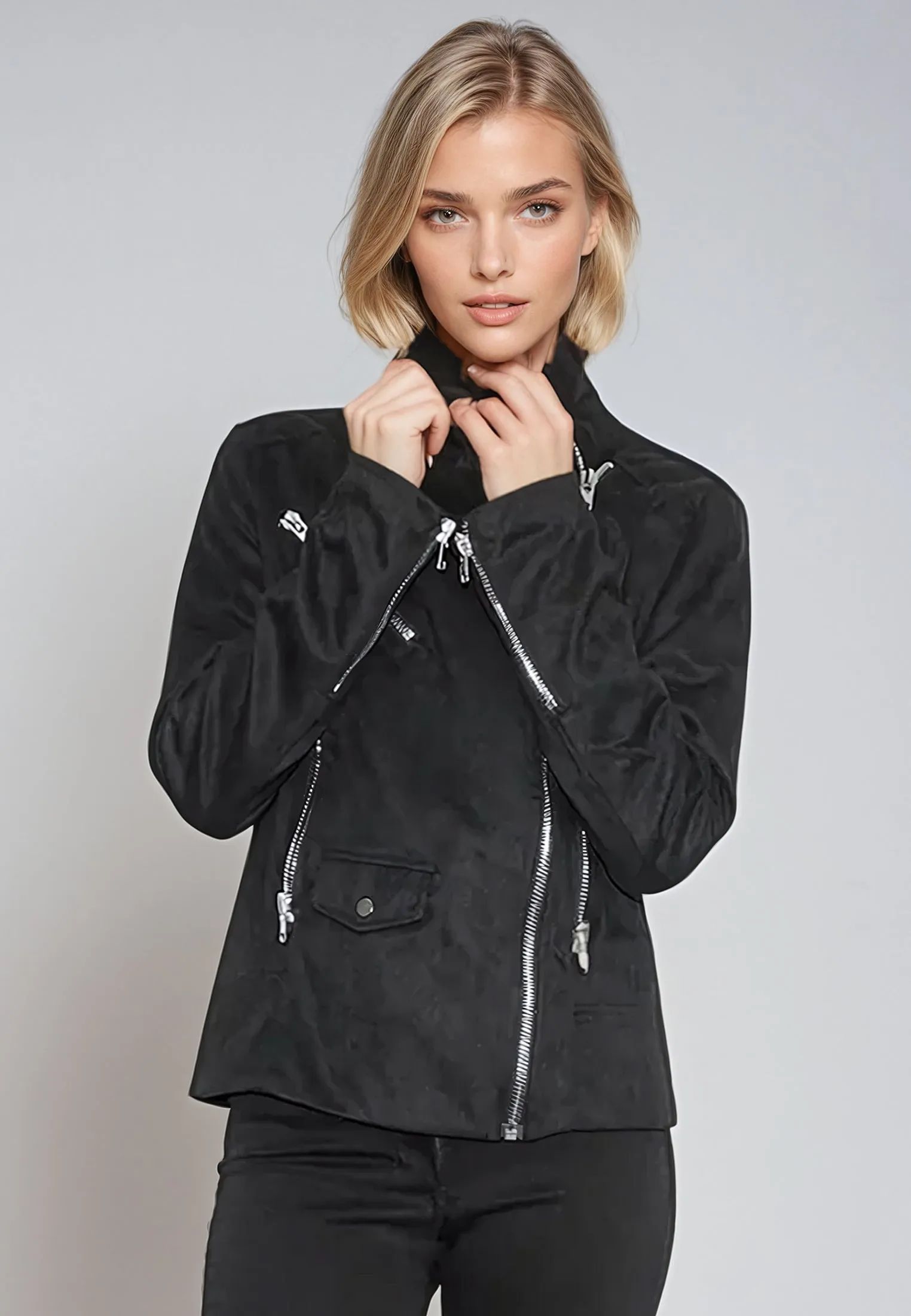 JADE BIKER JACKET JET BLACK