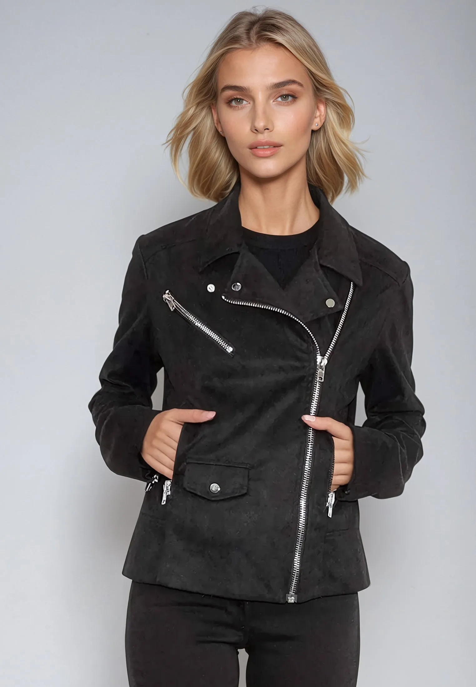 JADE BIKER JACKET JET BLACK