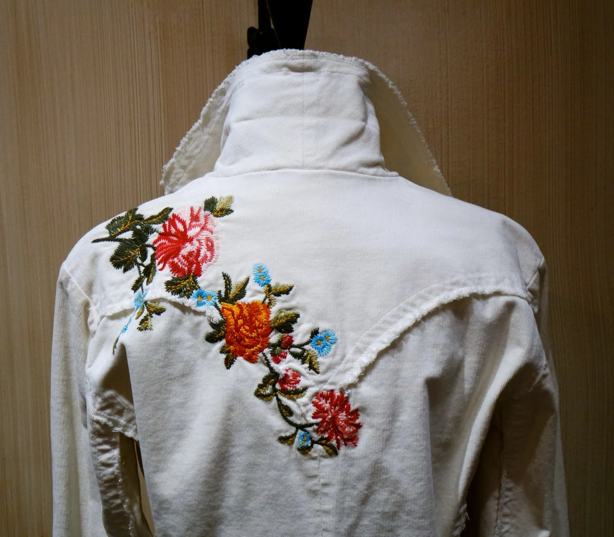 Johnny Was Embroidered Floral Corduroy Jacket