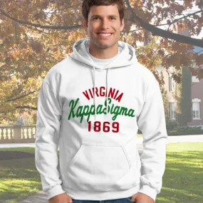 Kappa Sigma State and Date Printed Hoody - Gildan 18500 - CAD