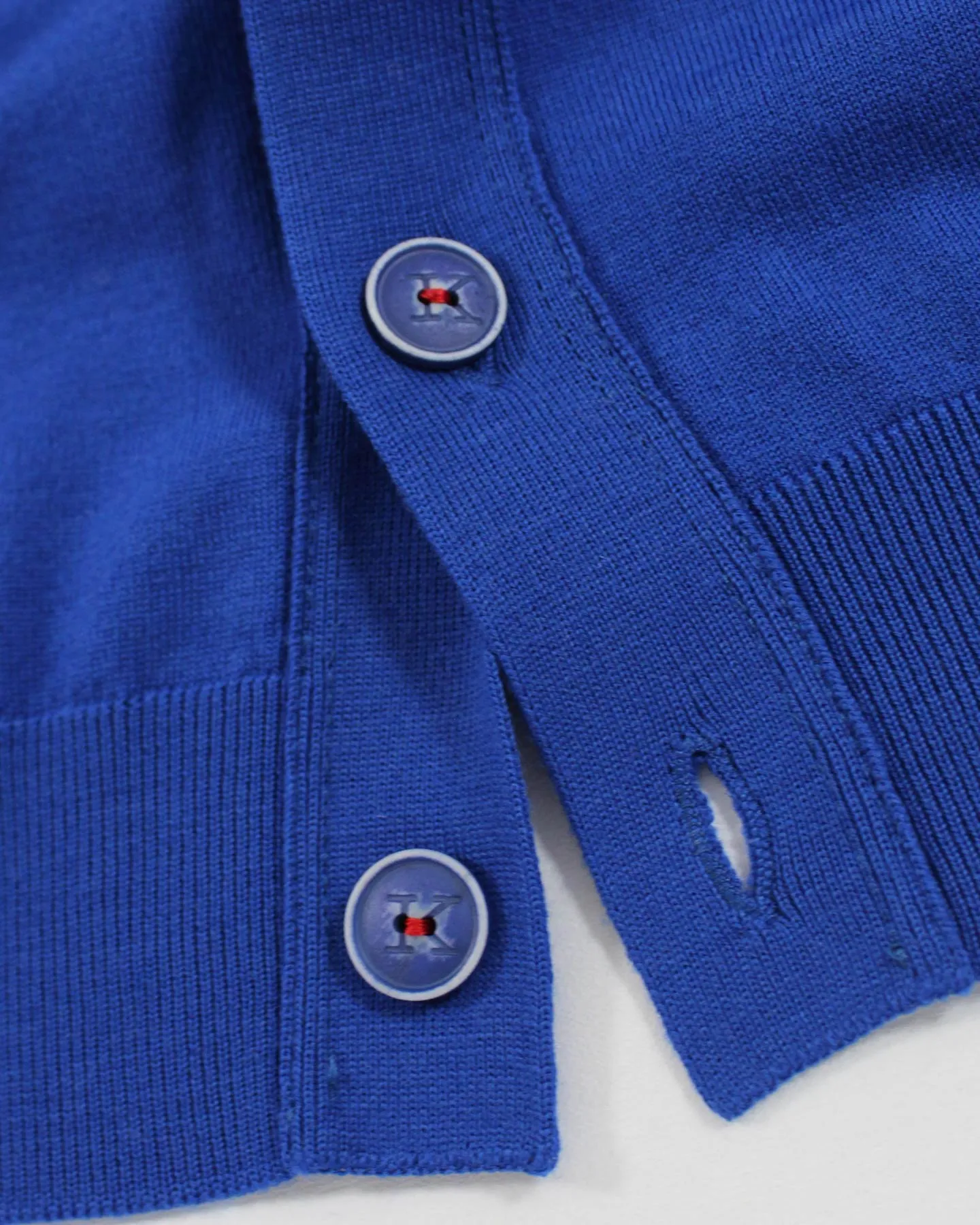 Kiton Wool Vest Royal Blue - Sleeveless Cardigan EU 50 / M