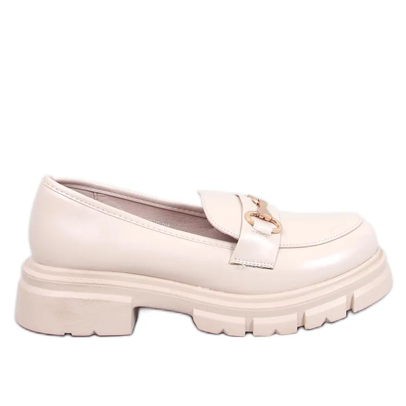 Kyress Beige High Sole Moccasins