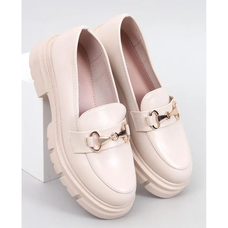 Kyress Beige High Sole Moccasins